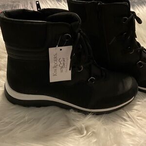 Kim Rogers Black Lace-Up Boots